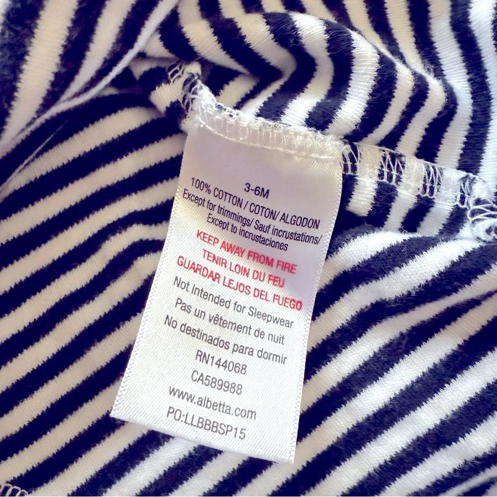 Little London by Albetta Sailboat‎ Striped Romper 3–6M Cotton Nautical Baby